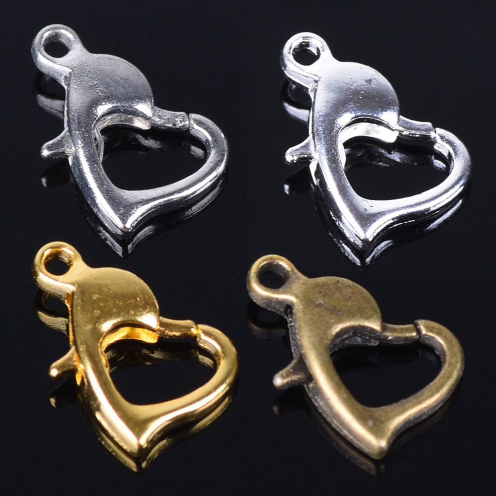 Jewelry Making Silver - Застежки-карабины в форме сердца, золотистые/Серебристые/бронзовые, 30