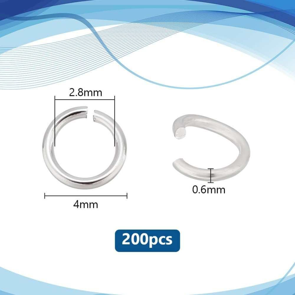 200 шт., открытые кольца для п – обзор и цена Jewelry Making Silver